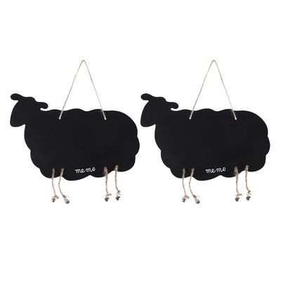 EXCEART 2pcs Hanging Sheep Shaped Chalkboards Mini Memo Boards for Messages Reminders Cute for Home Decor Easy to Erase for Family Communication