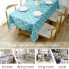 Moroccan Waterproof Polyester Fabric Tablecloth Rectangle Wrinkle Free Wipeable Spillproof Table Cover for Kitchen Dining Room Picnic Banquet Party (60" x 84", Turquoise) view 3