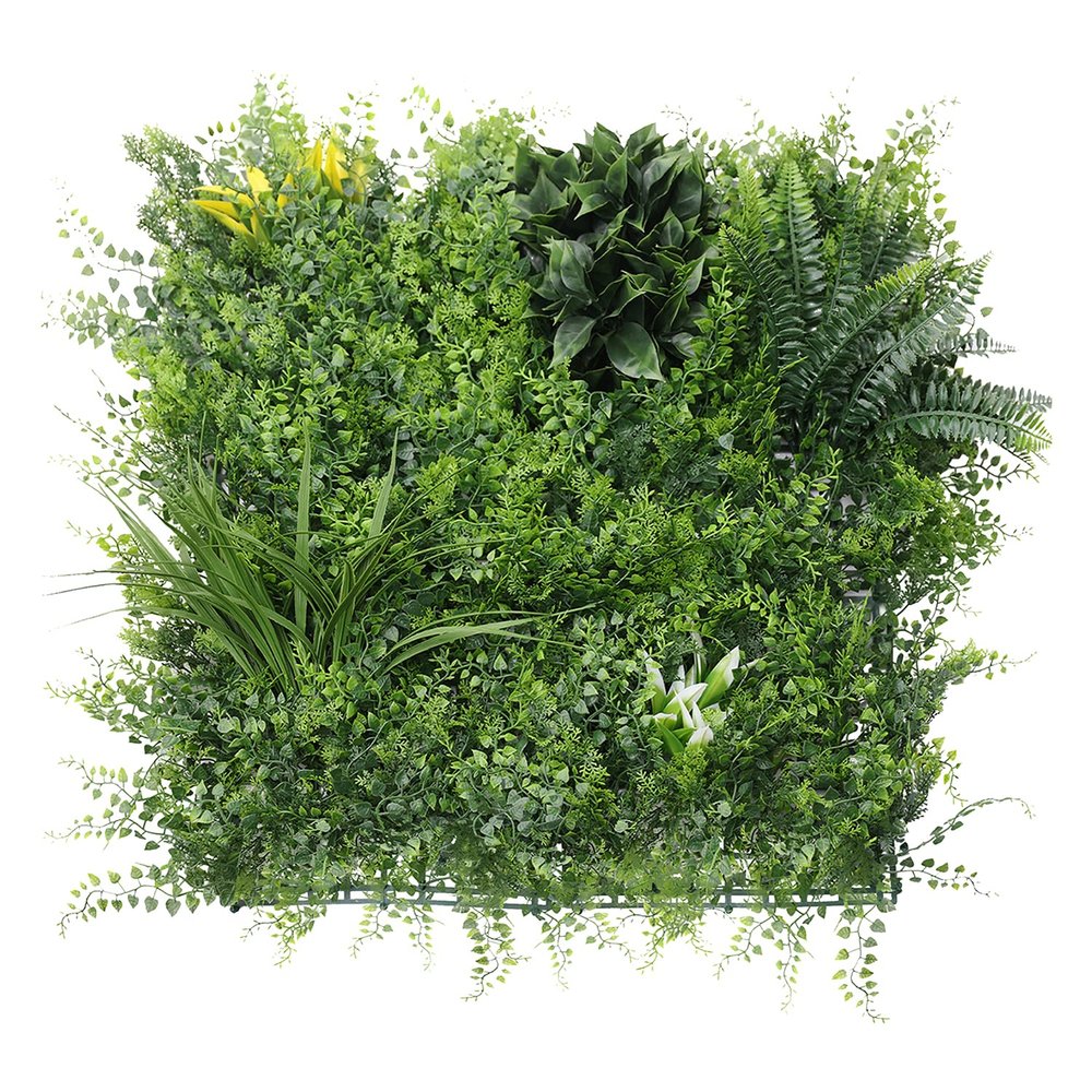 ECOOPTS 20"x20" Faux Ivy Privacy Fence Screen Artificial Boxwood Panels Topiary Hedge Plants for Indoor Outdoor Decoration, #4 Mixed Leaves, 11 Packs