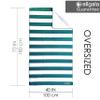 allgala Oversize 40x70 Inch (1x1.8M) Cabana Stripe Design Microfiber Beach Towel-Turquoise (Pack of 2)-BT81242 view 2