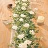 Anna's Whimsy 5.91FT Artificial Eucalyptus Garland with Flowers, Fake Flower Rose Gypsophila, Faux Floral Greenery Garland for Wedding Spring Home Party Craft Art Table Runner Decor view 1