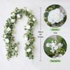 Anna's Whimsy 5.91FT Artificial Eucalyptus Garland with Flowers, Fake Flower Rose Gypsophila, Faux Floral Greenery Garland for Wedding Spring Home Party Craft Art Table Runner Decor view 3