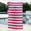 allgala Oversize 40x70 Inch (1x1.8M) Cabana Stripe Design Microfiber Beach Towel-Fuchsia (Pack of 2)-BT81241 view 1