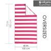 allgala Oversize 40x70 Inch (1x1.8M) Cabana Stripe Design Microfiber Beach Towel-Fuchsia (Pack of 2)-BT81241 view 2