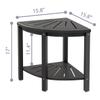 Bamboo Corner Shower Bench Waterproof Stool with Space-Efficient Storage Shelf - Shower Stool Seat for Indoor or Outdoor Use(Black) view 3