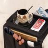 Sofa Couch Armest Organizer with Cup Tray Holder 4 Pockets TV Remote Control Holder Anti-Slip Sofa Armchair Caddy Storage Bag for Smart Phone Books Magazine DVD Drinker Snacks Eyewears (grey) view 3
