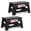 ACSTEP Foldable Step Stool for Kids and Adults,15-Inch Extra Wide 9-Inch Height (2 Pack) More Safe and Comfortable Holds Up to 300 lbs Folding Step Stool for Bathroom, Garden, KitchenBlack view 1