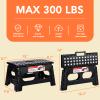 ACSTEP Foldable Step Stool for Kids and Adults,15-Inch Extra Wide 9-Inch Height (2 Pack) More Safe and Comfortable Holds Up to 300 lbs Folding Step Stool for Bathroom, Garden, KitchenBlack view 2