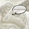 BYTIDE Quilt Bedspread Oversized Queen 4 Piece Bedding Set 110" x 120" Elegant Antique Classy Damask Embroidery with Scallop Edges, Ultra Soft Lightweight Coverlet, Antique White view 3