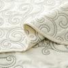 BYTIDE Quilt Bedspread Oversized Queen 4 Piece Bedding Set 110" x 120" Elegant Antique Classy Damask Embroidery with Scallop Edges, Ultra Soft Lightweight Coverlet, Antique White view 4