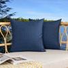 Kevin Textile Pack of 2 Decorative Outdoor Waterproof Throw Pillow Covers Checkered Pillowcases Classic Cushion Cases for Patio Couch Bench 18 x 18 Inch Blue view 1