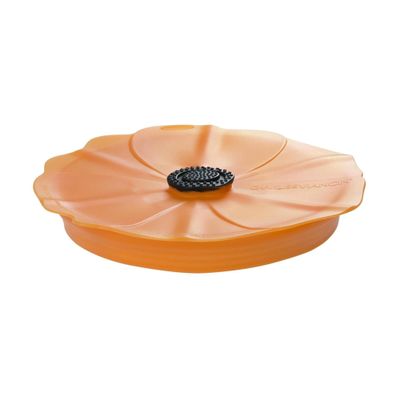 Charles Viancin - Poppy Pop Silicone Lid for Food Storage - 6''/15cm - Airtight Seal on Any Smooth Rim Surface - BPA-Free - Freezer, Refrigerator and Dishwasher Safe - Orange Tangerine