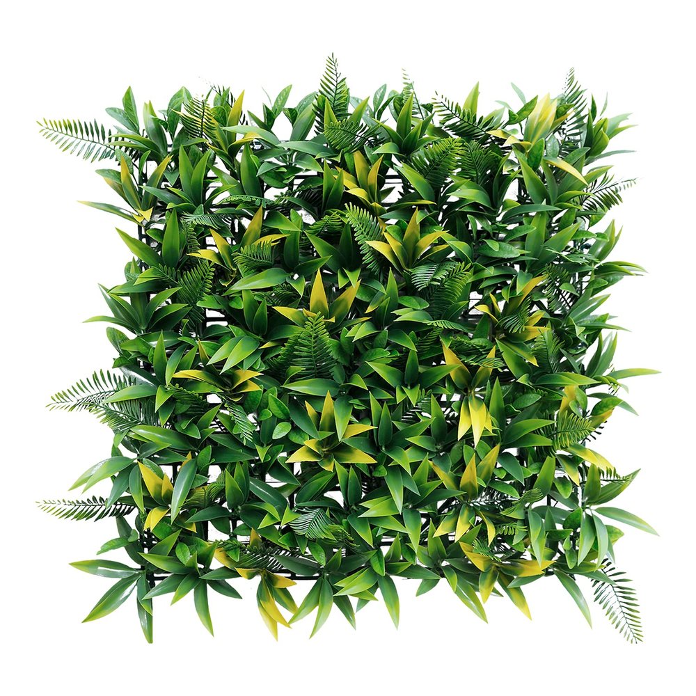 ECOOPTS 20"x20" Faux Ivy Privacy Fence Screen Artificial Boxwood Panels Topiary Hedge Plants for Indoor Outdoor Decoration, #3 Mixed Leaves, 28 Packs
