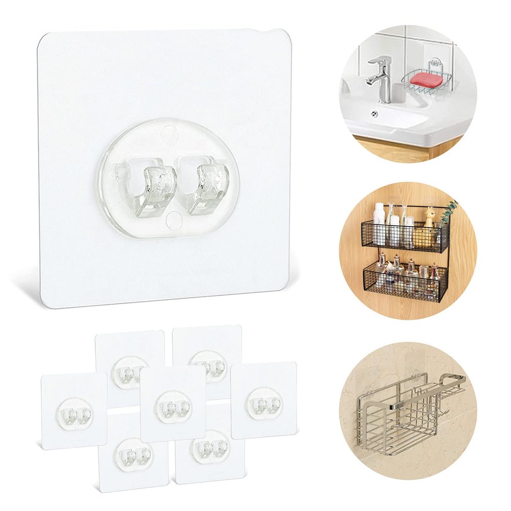 8 Pack Shower Caddy Adhesive Hooks Replacement for Bathroom Shower Caddy
