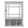 Bathroom Floor Cabinet,Single Door Three Compartment Storage Bathroom Cabinet (White) view 1