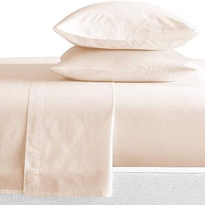 Kamas King Sheet Sets 4 Pieces 800 Thread Count Egyptian Cotton, Sateen Weave Cotton for Soft & Silky Feel, Fits Mattress Up to 18'' Deep Pocket (King- 4 PC Sheet Sets, Peach Blush)