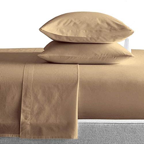 Kamas King Sheet Sets 4 Pieces 800 Thread Count Egyptian Cotton, Sateen Weave Cotton for Soft & Silky Feel, Fits Mattress Up to 18'' Deep Pocket (King- 4 PC Sheet Sets, Taupe)