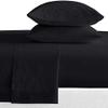 Kamas King Sheet Sets 4 Pieces 800 Thread Count Egyptian Cotton, Sateen Weave Cotton for Soft & Silky Feel, Fits Mattress Up to 18'' Deep Pocket (King- 4 PC Sheet Sets, Black) view 1