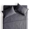 Kamas Cal.King Sheet Sets 4 Pieces 800 Thread Count Egyptian Cotton, Sateen Weave Cotton for Soft & Silky Feel, Fits Mattress Up to 18'' Deep Pocket (California King- 4 PC Sheet Sets, Grey Striped) view 1