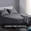 Kamas Cal.King Sheet Sets 4 Pieces 800 Thread Count Egyptian Cotton, Sateen Weave Cotton for Soft & Silky Feel, Fits Mattress Up to 18'' Deep Pocket (California King- 4 PC Sheet Sets, Grey Striped) view 2