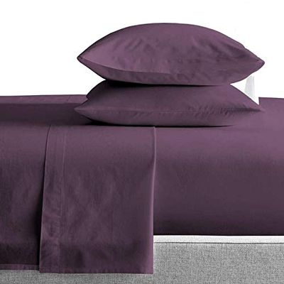 Kamas Cal.King Sheet Sets 4 Pieces 800 Thread Count Egyptian Cotton, Sateen Weave Cotton for Soft & Silky Feel, Fits Mattress Up to 18'' Deep Pocket (California King- 4 PC Sheet Sets, Plum)