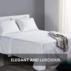 Kamas King Sheet Sets 4 Pieces 800 Thread Count Egyptian Cotton, Sateen Weave Cotton for Soft & Silky Feel, Fits Mattress Up to 18'' Deep Pocket (King- 4 PC Sheet Sets, White Striped) view 2