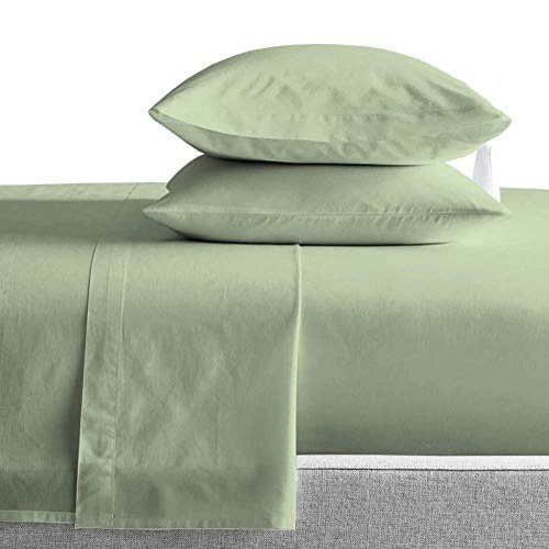 Kamas King Sheet Sets 4 Pieces 800 Thread Count Egyptian Cotton, Sateen Weave Cotton for Soft & Silky Feel, Fits Mattress Up to 18'' Deep Pocket (King- 4 PC Sheet Sets, Sage Green)