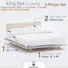 Kamas King Sheet Sets 4 Pieces 800 Thread Count Egyptian Cotton, Sateen Weave Cotton for Soft & Silky Feel, Fits Mattress Up to 18'' Deep Pocket (King- 4 PC Sheet Sets, Sage Green) view 3