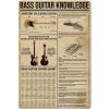Bass Guitar Knowledge Metal Sign Anatomy of A Bass Guitar Tin Poster Plaque Beginner Home Kitchen Club School Cafe Education Infographic 12x18 Inches view 1