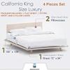 Kamas Cal.King Sheet Sets 4 Pieces 800 Thread Count Egyptian Cotton, Sateen Weave Cotton for Soft & Silky Feel, Fits Mattress Up to 18'' Deep Pocket (California King- 4 PC Sheet Sets, Sky Blue) view 3