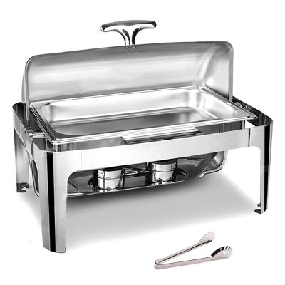 Catering Chafing Dish, 9l Electric Buffet Food Warmers and Plate Warmer, Bain Marie, Stainless Steel Chafing Dishes with Lids for Parties, Adjustable Temperature