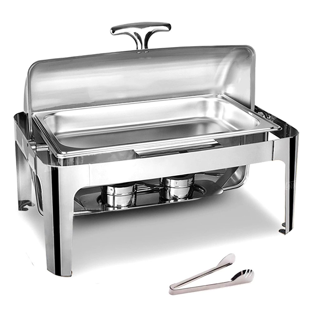Catering Chafing Dish, 9l Electric Buffet Food Warmers and Plate Warmer, Bain Marie, Stainless Steel Chafing Dishes with Lids for Parties, Adjustable Temperature