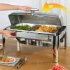 Catering Chafing Dish, 9l Electric Buffet Food Warmers and Plate Warmer, Bain Marie, Stainless Steel Chafing Dishes with Lids for Parties, Adjustable Temperature view 2