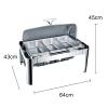 Catering Chafing Dish, 9l Electric Buffet Food Warmers and Plate Warmer, Bain Marie, Stainless Steel Chafing Dishes with Lids for Parties, Adjustable Temperature view 3