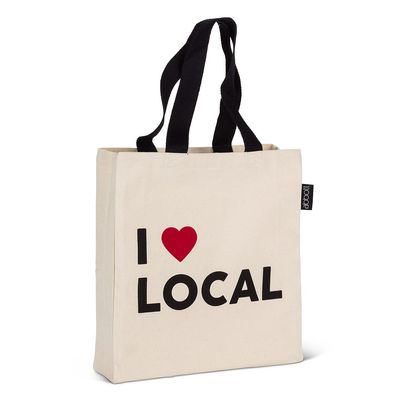 Abbott Collection 56-TB-LOCAL-02 I Love Local Tote Bag, Large, Natural/Black