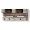 Baxton Studio Ferguson Vintage Rustic Whitewashed Grey Oak Finished Wood Wall Mounted Coat Rack with Shelves view 1