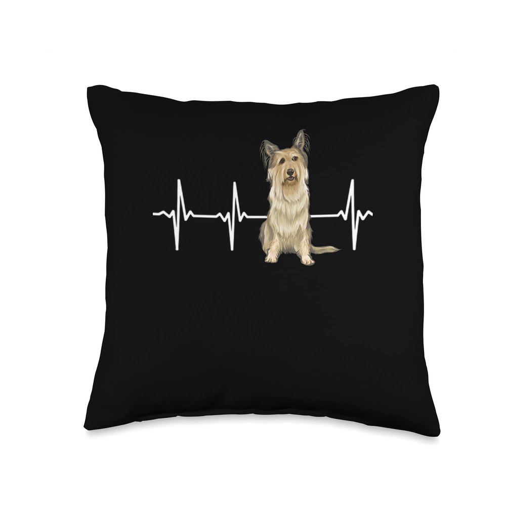 Berger Picard Heartbeat Dog Lover Throw Pillow