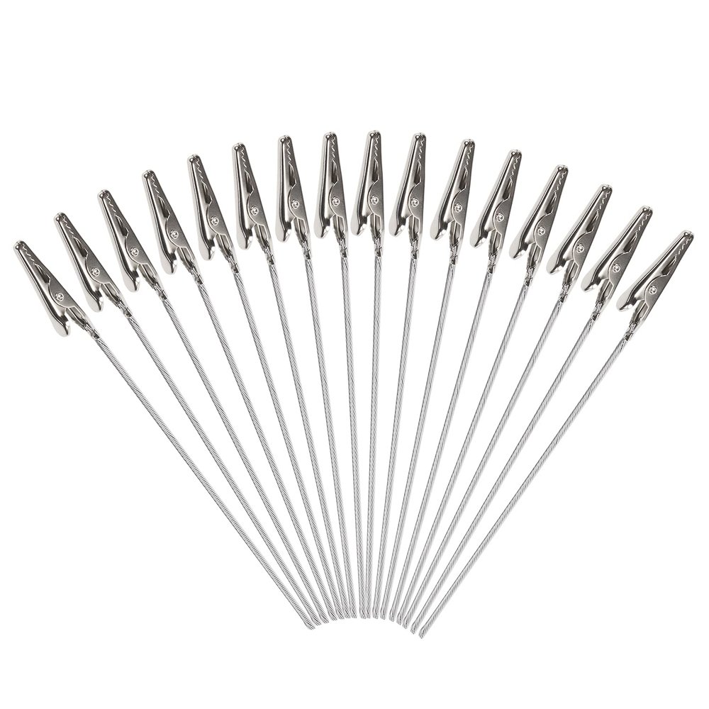 ONLYKXY 30pcs Alligator Clip Stick with 4.5inch Length Metal Wire Clamps Long-Tailed Clasp for Hobby Modeling DIY Card Photo Memo