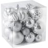 Christmas Balls Ornaments -36pcs Shatterproof Christmas Tree Decorations with Hanging Loop for Xmas Tree Wedding Holiday Party Home Decor,6 Styles in 3 Sizes(Silver) view 1