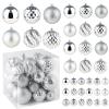 Christmas Balls Ornaments -36pcs Shatterproof Christmas Tree Decorations with Hanging Loop for Xmas Tree Wedding Holiday Party Home Decor,6 Styles in 3 Sizes(Silver) view 2