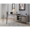 Acme Zakwani Wooden Storage Writing Desk with 2 Barn Doors in Gray Oak and Black view 2