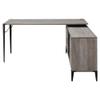 Acme Zakwani Wooden Storage Writing Desk with 2 Barn Doors in Gray Oak and Black view 4