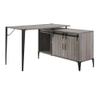 Acme AME Zakwani Wooden Writing Desk with USB in Gray Oak and Black view 1