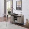 Acme AME Zakwani Wooden Writing Desk with USB in Gray Oak and Black view 2
