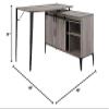 Acme AME Zakwani Wooden Writing Desk with USB in Gray Oak and Black view 3
