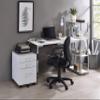 Acme Tennos Rectangular Metal Frame Writing Desk in White and Chrome view 2