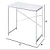 Acme Tennos Rectangular Metal Frame Writing Desk in White and Chrome view 3