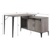 Acme Zakwani Wooden Writing Desk with Storage in Gray Oak and Black view 3
