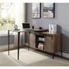 Acme Zakwani Wooden Writing Desk with Storage in Rustic Oak and Black view 2