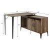 Acme Zakwani Wooden Writing Desk with Storage in Rustic Oak and Black view 3